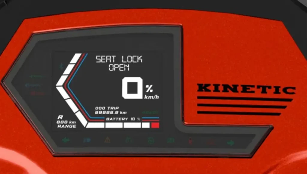 Kinetic DX e-scooter Display