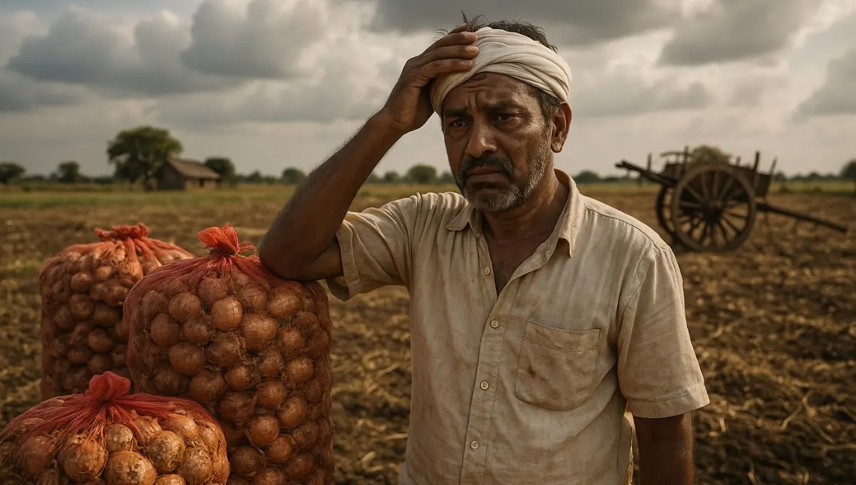 Onion Rate: शेतकऱ्यांची आर्थिक कोंडी, निर्यात धोरण आणि पावसाच्या नुकसानीमुळे चिंता वाढली
